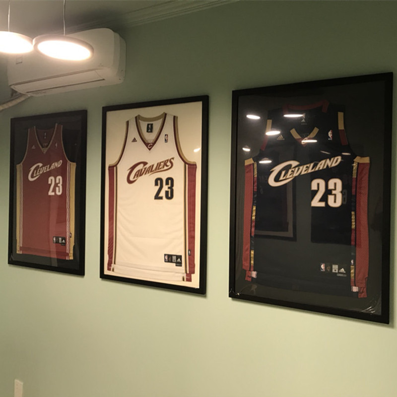 定制实木高端球衣展示相框装裱签名足球篮球衣服收藏挂墙画框定做