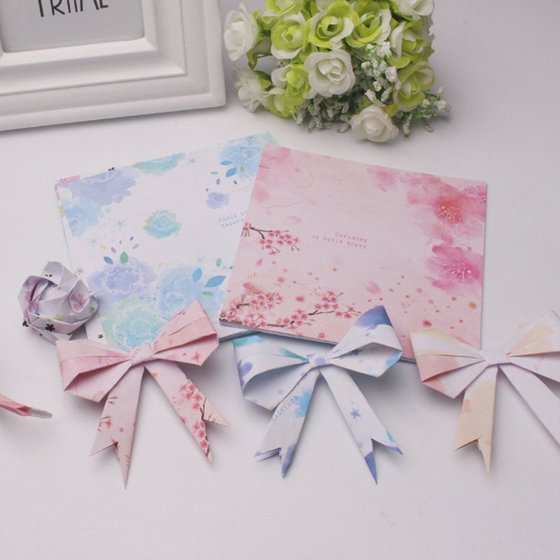 手工折纸正方形碎花双面彩色印花纹儿童制作材料千纸鹤蝴蝶结樱花