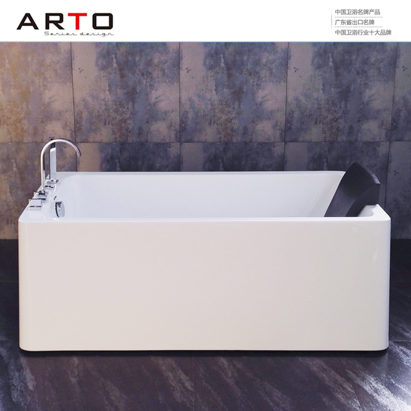 1.5m独立式整体无缝一体式单人浴缸1.4米长方形亚克力五件套1.6米