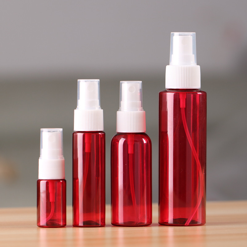 细雾红色塑料喷瓶 化妆品玫瑰纯露包装喷雾塑料瓶 便携替换小喷壶