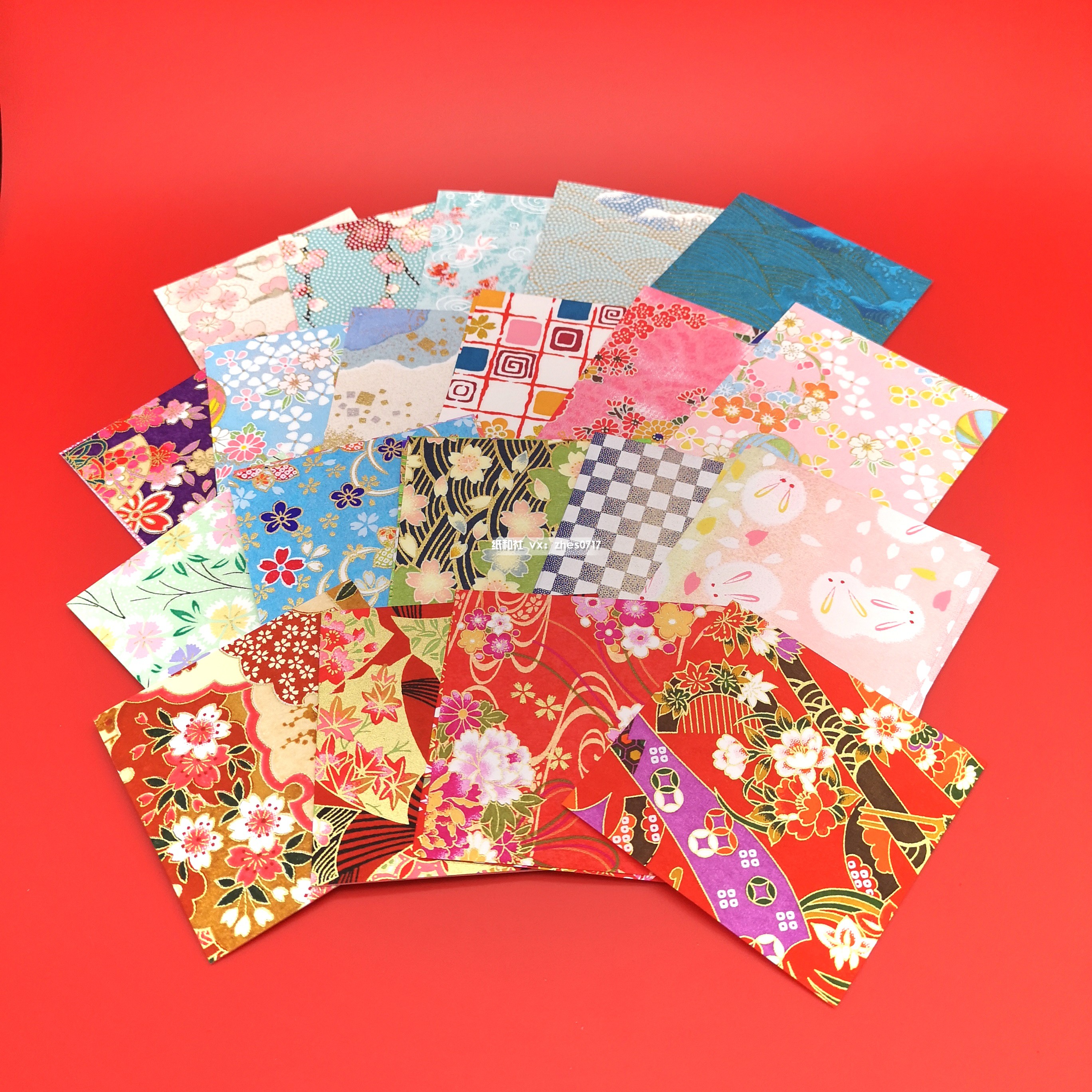 日本进口友禅千代纸折纸烫金和纸千纸鹤手账和风背景纸手工打底纸