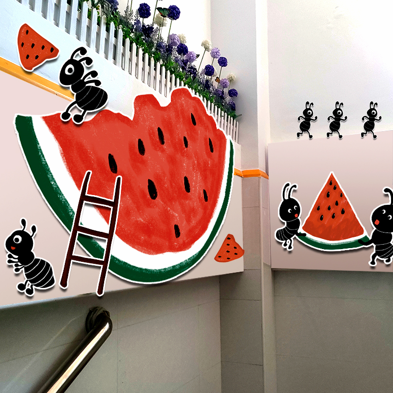 绘本环创幼儿园KT板立体夏季主题蚂蚁和西瓜墙面装饰楼道走廊墙贴