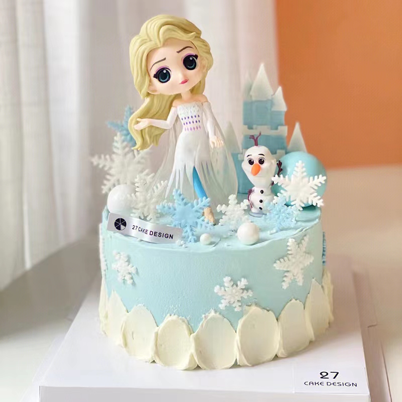 冰雪奇缘蛋糕装饰四代爱莎公主城堡雪宝白雪女王儿童艾莎生日插件