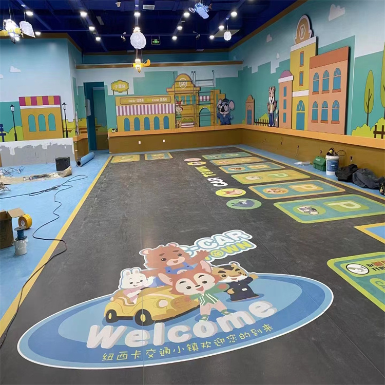 PVC地胶商用防水耐磨室内加厚定制个性logo3D图案防滑地垫幼儿园