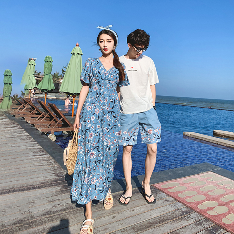 蜜月情侣装大码三亚沙滩裙女2024新款海边度假泰国巴厘岛马尔代夫