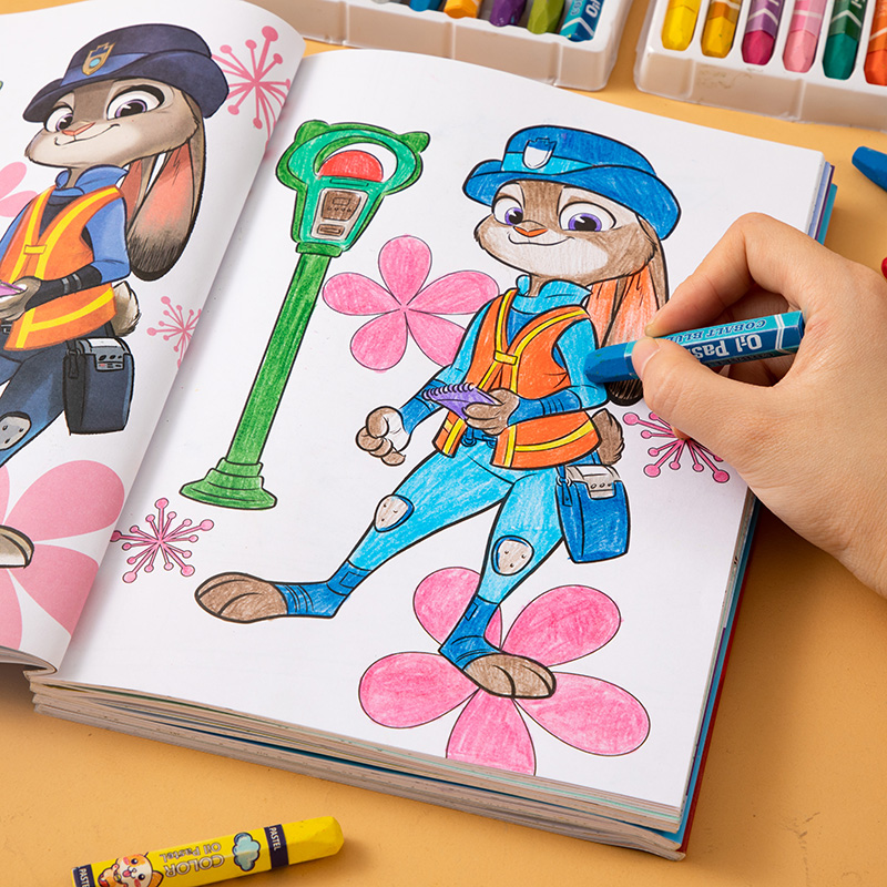 儿童涂色画本幼儿园绘画涂色3-6岁8图画填色涂鸦绘本套装绘画工具