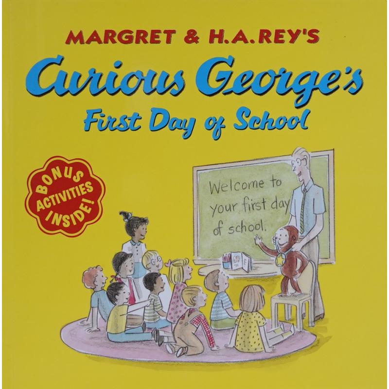 Curious Georges First Day of School by H. A. Rey平装HMH Books好奇的乔治第一天去上学学校节