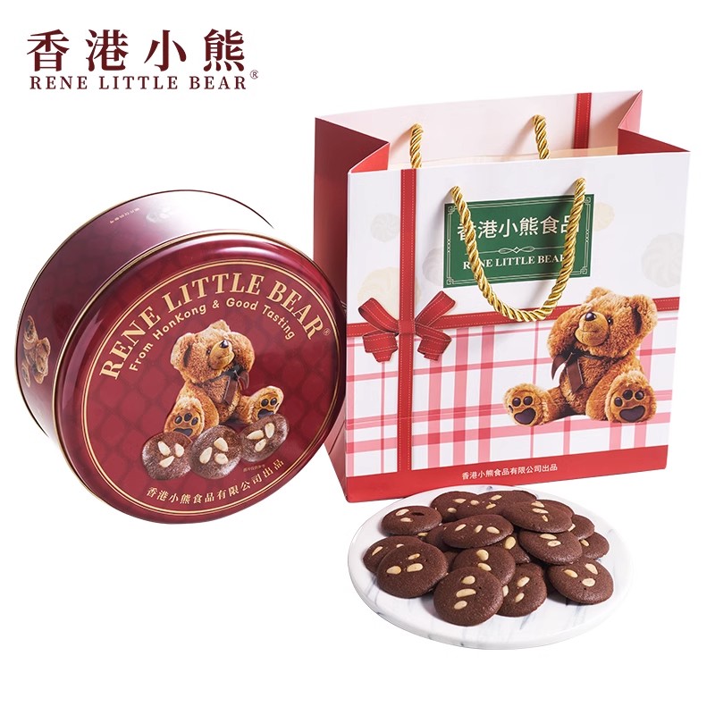 香港小熊巧克力薄脆片曲奇饼干礼盒零食夏威夷果仁伴手礼精美糕点