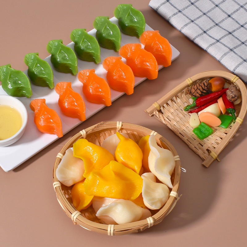 仿真彩色饺子模型 假水饺蒸饺馄饨食物食品玩具摆件装饰拍摄道具