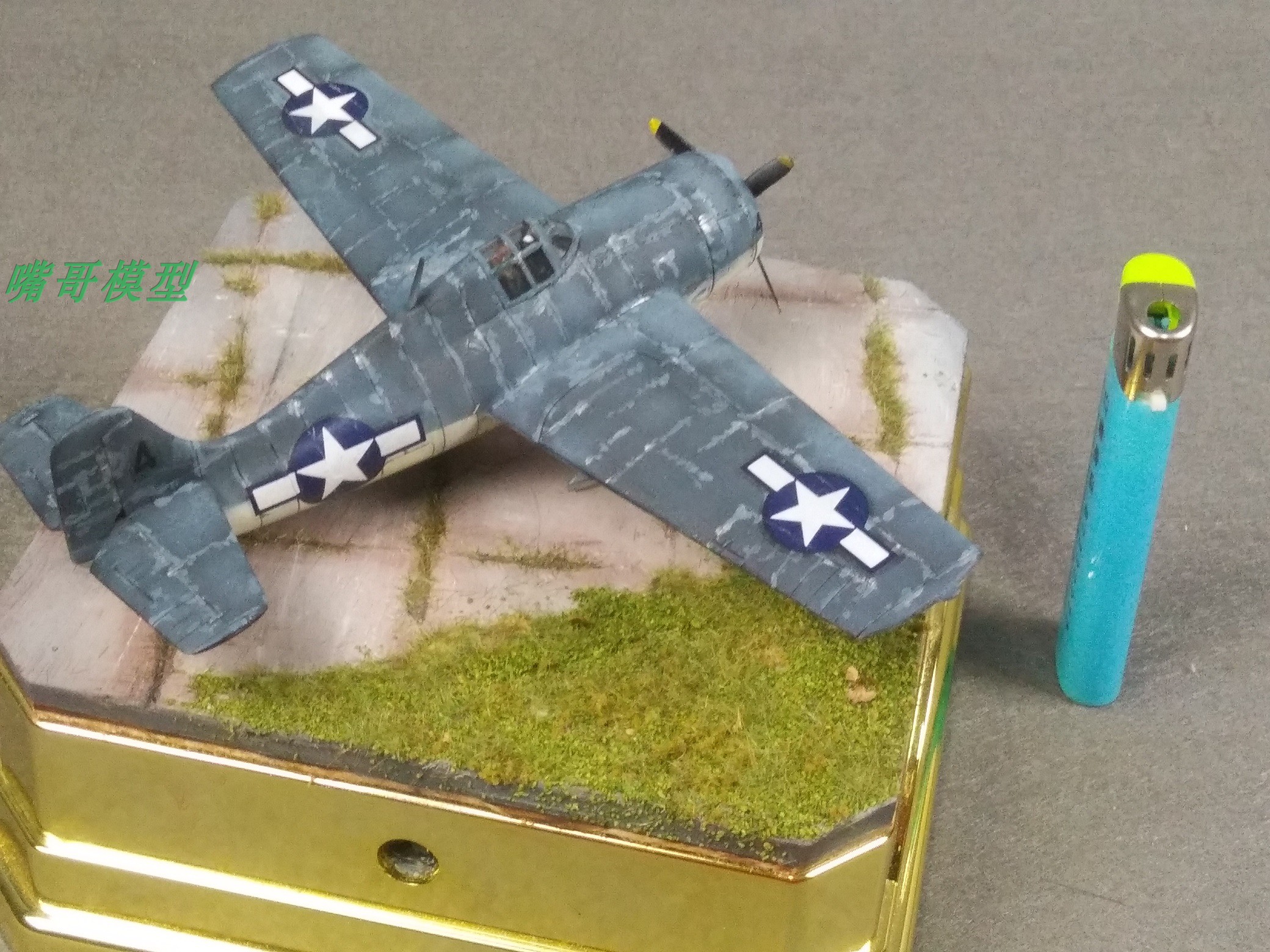 模型飞机 二战美国海军F6u恶妇战斗机场景 模型定制