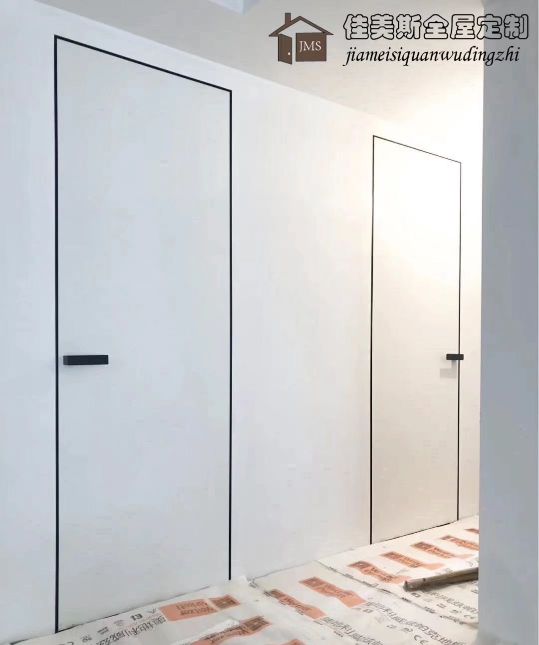 北京定制黑色铝框极简无框隐形木门无漆环保室内木门卧室门套装门