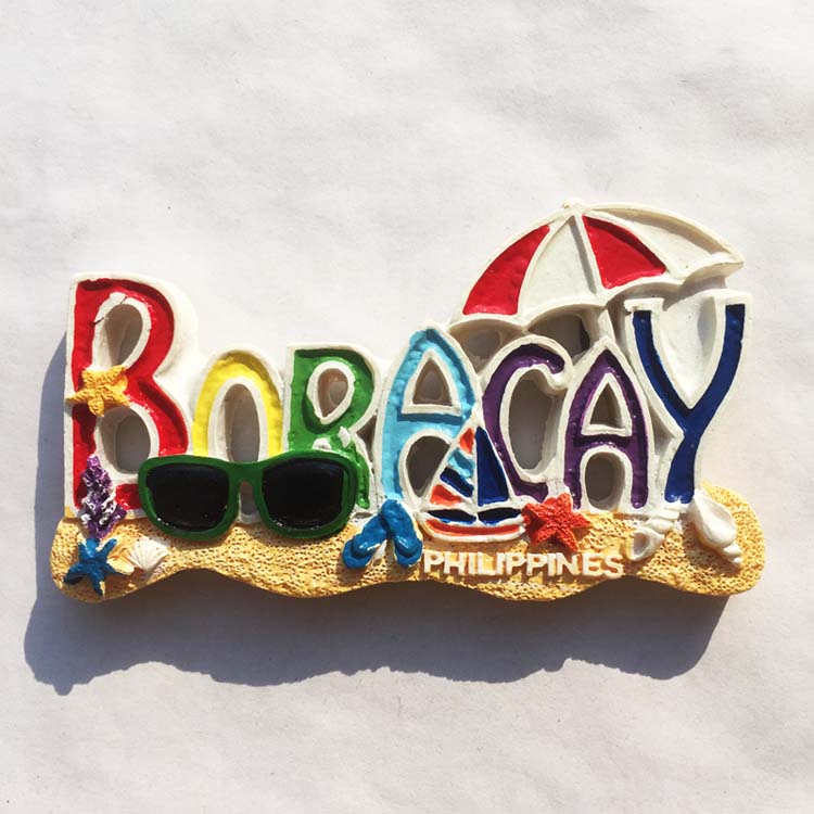 菲律宾长滩岛创意海洋风彩虹字母旅游纪念品磁力贴冰箱贴 伴手礼