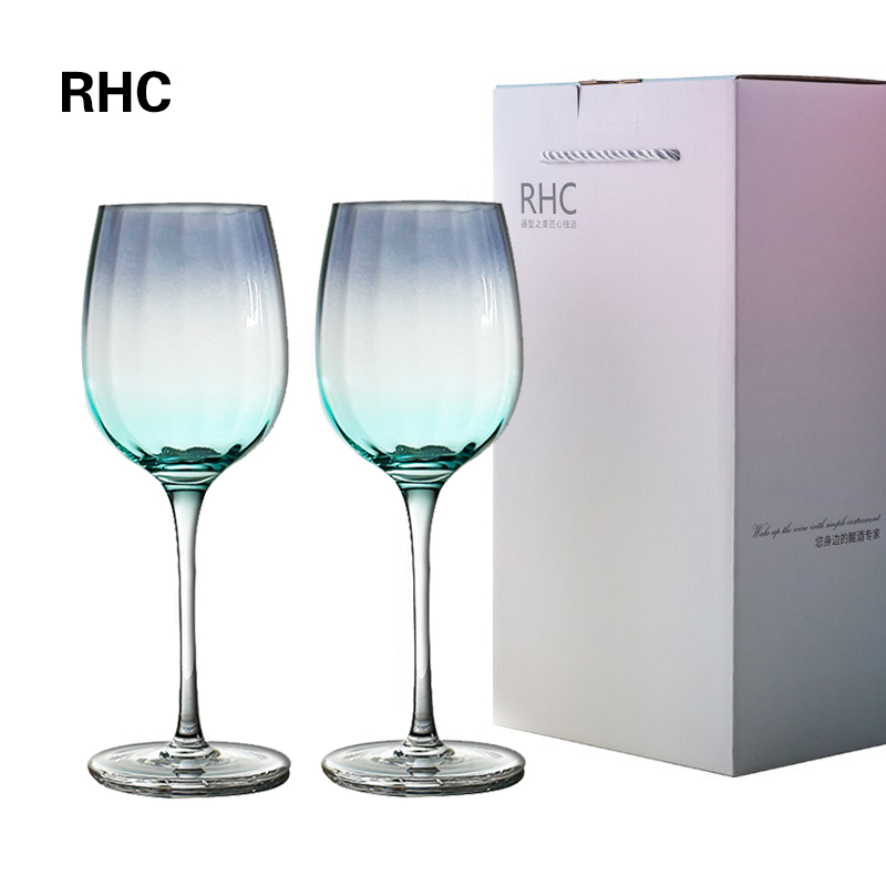 RHC碎冰蓝勃艮第波尔多水晶玻璃红酒杯高脚杯子高档颜值家用送礼