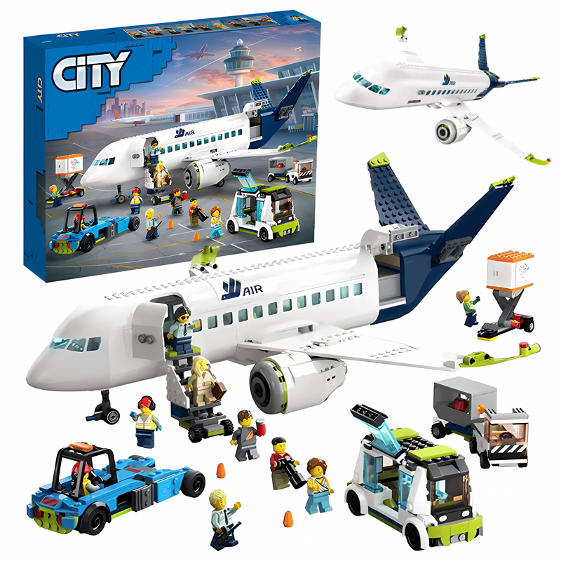 2024城市儿童适用于乐高拼装积木客运飞机60367航空客机玩具模型