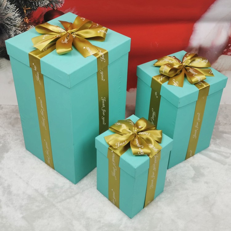 超高65CM蒂芙尼蓝色正方形圣诞节Tiffany blue礼物包装盒摄影盒子