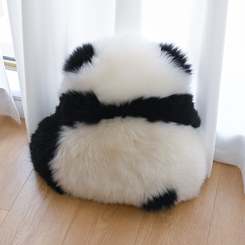 羊毛熊猫背影坐垫花花同款可爱屁屁垫子卡通抱枕靠垫枕少女心座垫