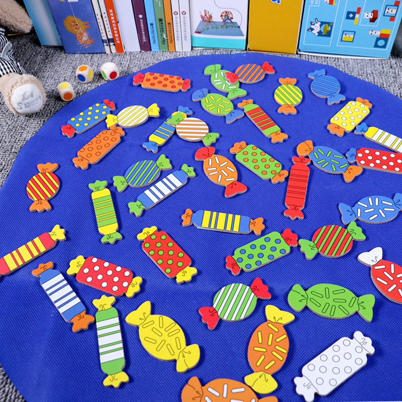 注意力配对找糖果3-6岁幼儿园玩教具桌游儿童益智亲子游戏专注力
