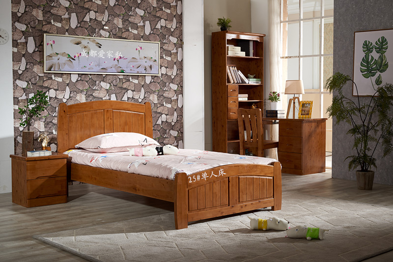 单人床 香柏木实木床 1.2米床 卧室家具 新款特价 成都家具 厂家