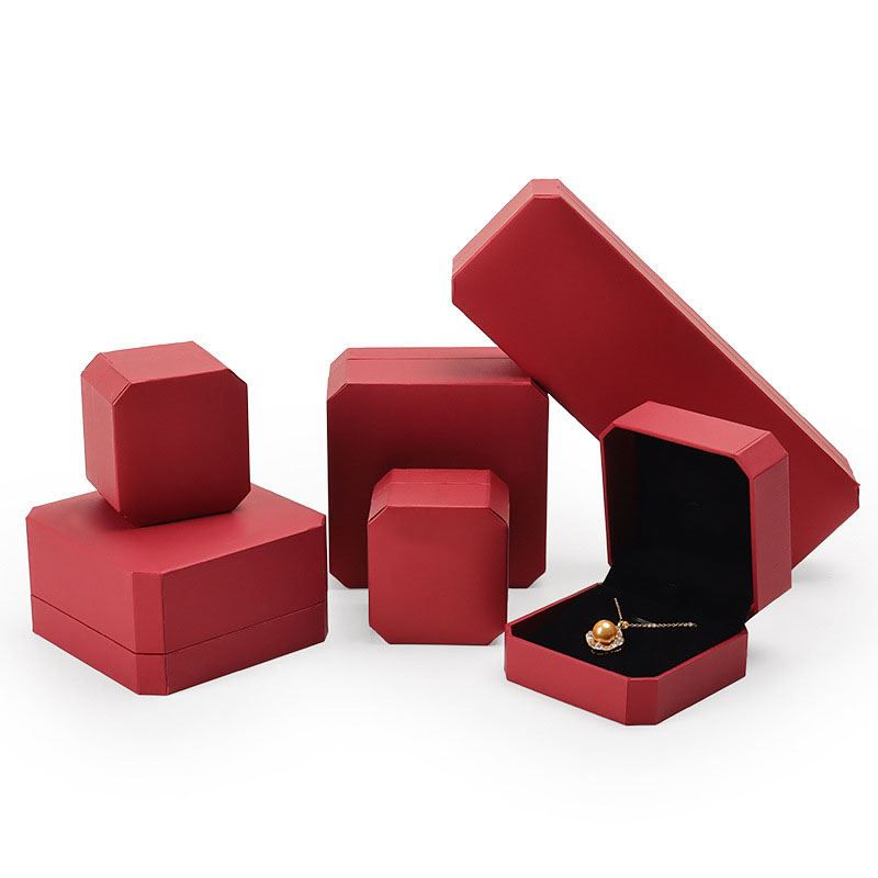 红色八角首饰盒黄金龙凤手镯手链盒子珠宝盒黄金对戒指项链包装盒