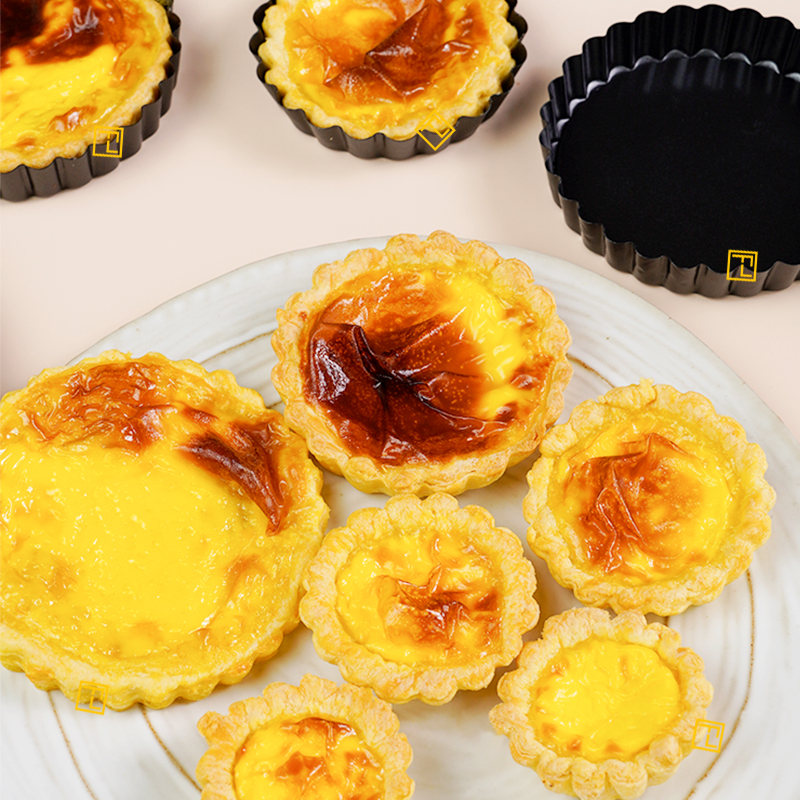 蛋挞模具烤盘不沾蛋糕水果塔酥皮菊花活底多尺寸重复使用烘焙工具