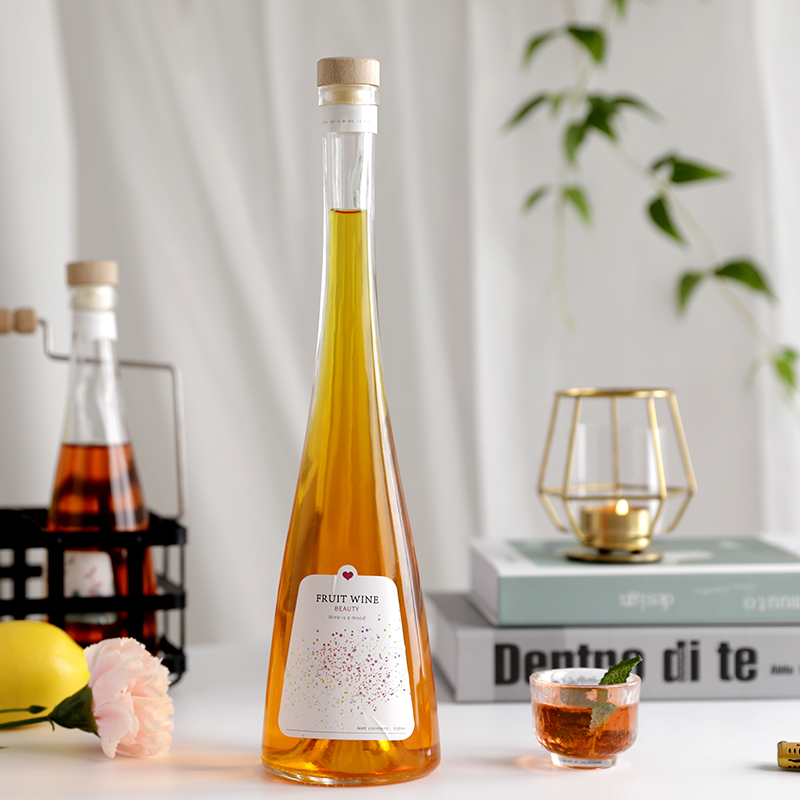 玻璃空瓶维纳斯酒瓶高档果酒葡萄酒红酒木塞自酿可定制标签500ML
