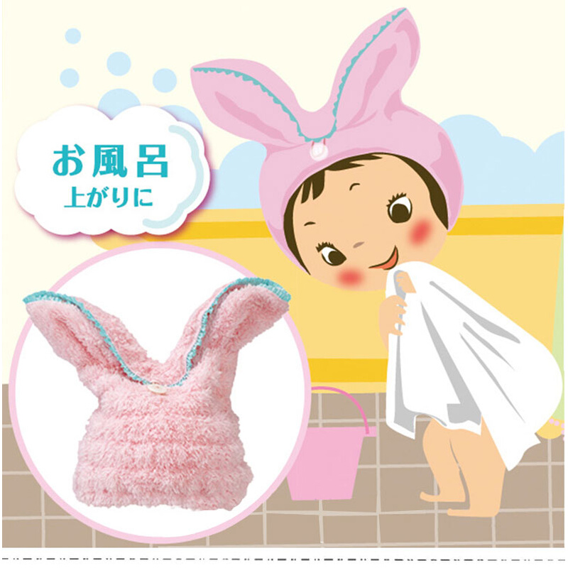 大可叔叔日本干发帽超强吸水浴帽 干发巾可爱兔子 超细纤维干发帽