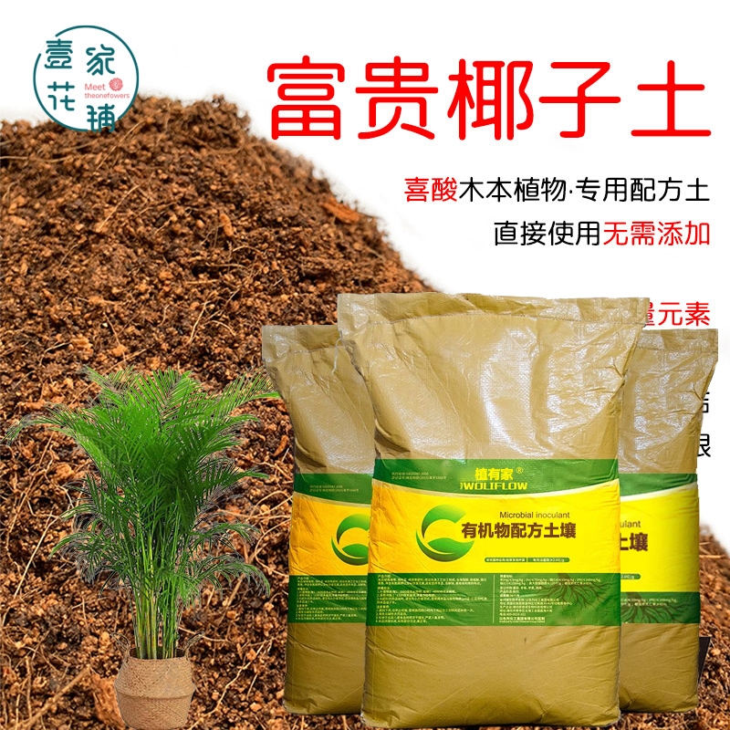 富贵椰子专用土酸性配方营养土盆栽型绿植盆景红土壤有机花土花肥