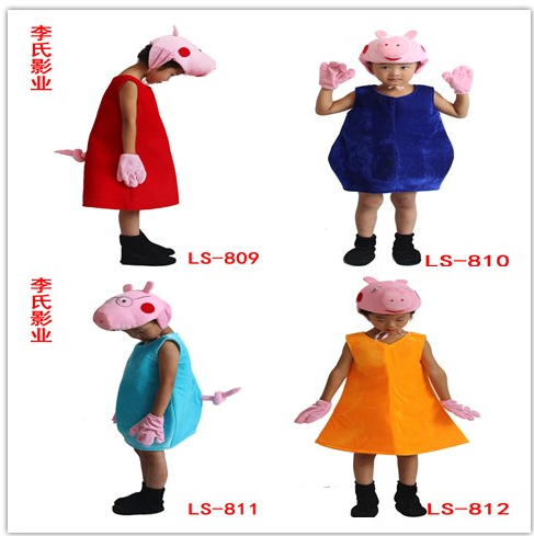 2024新款儿童小猪佩奇卡通表演服乔治演出服小猪妈妈动画片猪爸爸