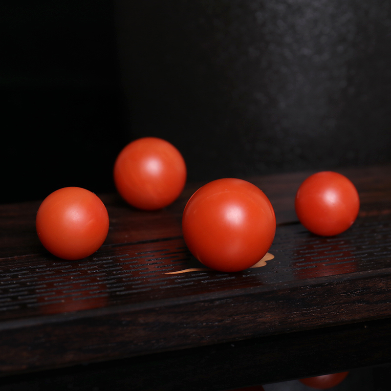 天然保山老南红散珠玛瑙珠子柿子红质感手串隔珠单珠高货收藏品级