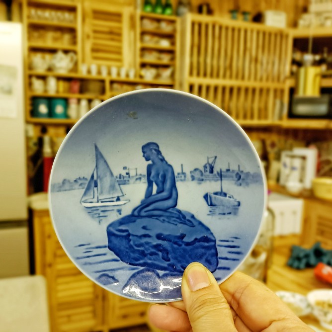刘小姐鑫鑫西洋中古艺术 丹麦皇家哥本哈根手绘《海的女儿》瓷盘