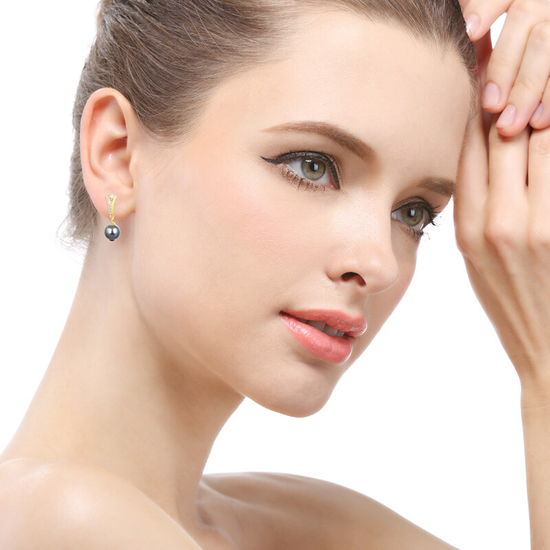 镶珍珠镀金s925银耳钉优雅气质超仙时尚高尚女耳饰跨境爆品