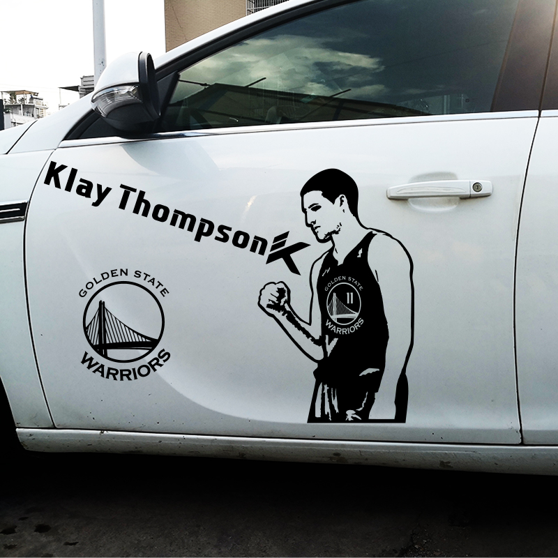NBA勇士队克莱汤普森汽车改装霸气人物车身后窗油箱盖反光车贴纸