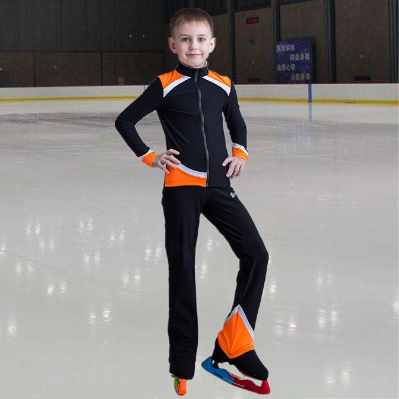 儿童花样滑冰训练服滑冰服男溜冰服套装成人比赛服装轮滑训练加绒