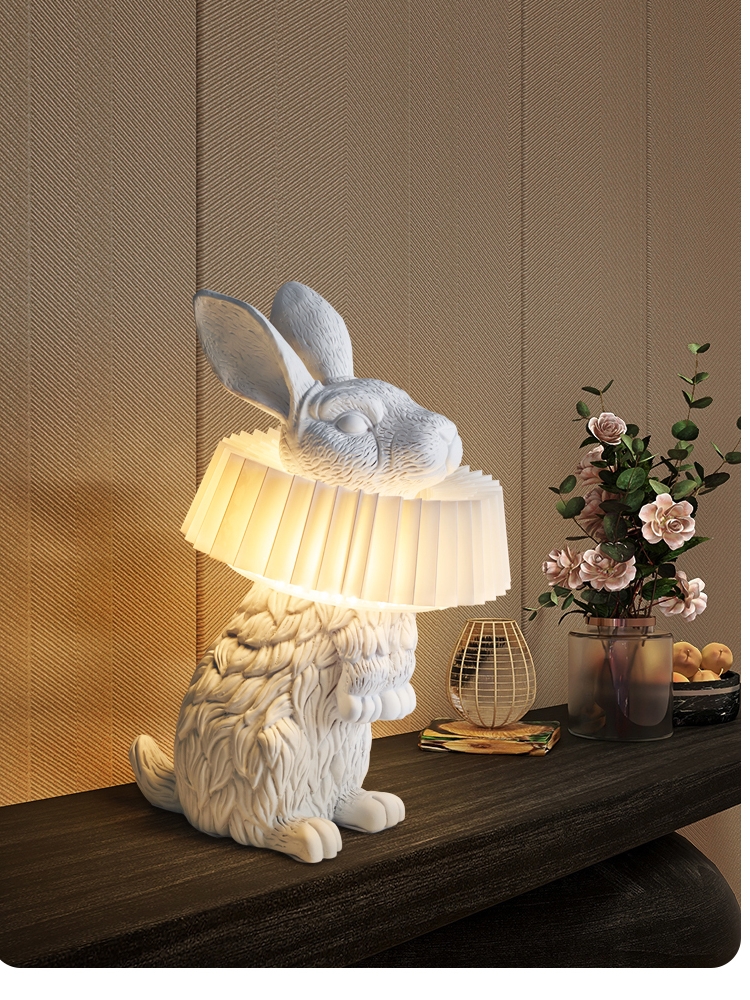 儿童房卧室床头氛围灯动物卡通创意台灯男女孩兔子造型床头小夜灯