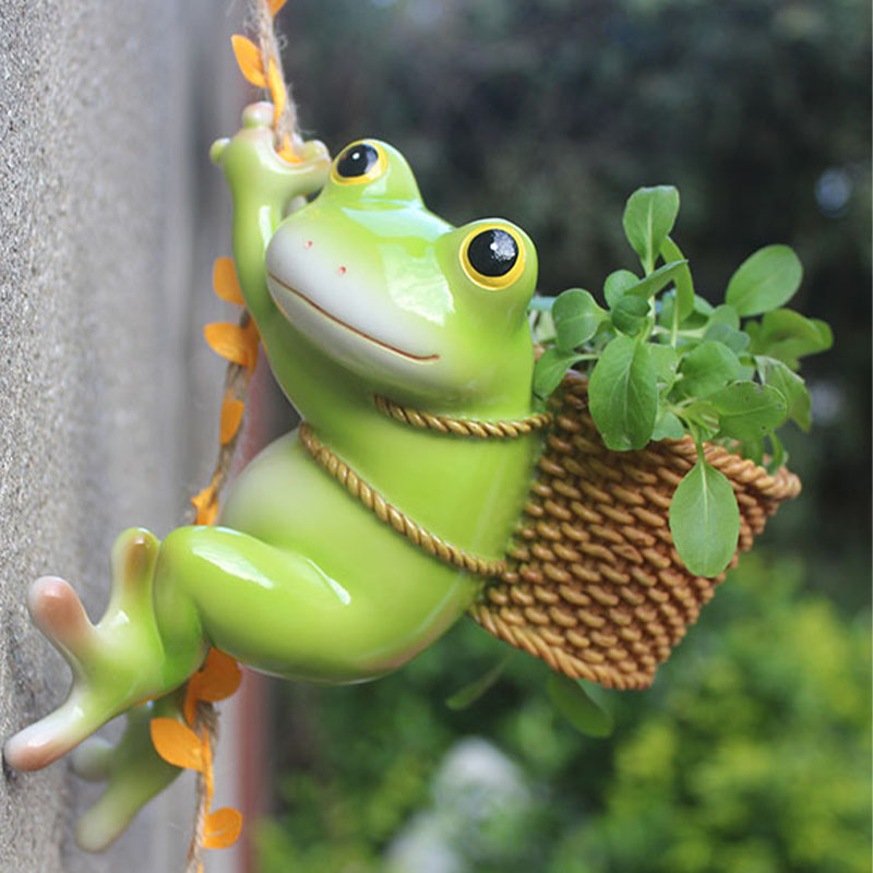 创意可爱青蛙攀爬庭院户外动物A壁挂花园阳台幼儿园树上装饰挂件