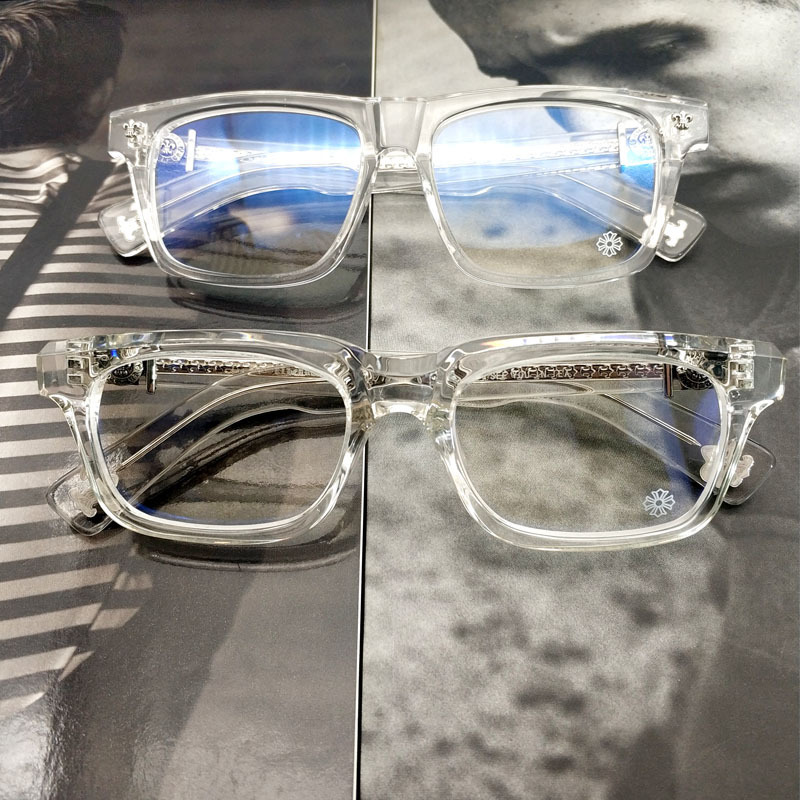 贝吉塔克罗心潮流银饰全框眼镜男女超轻板材复古眼镜文艺透明白色