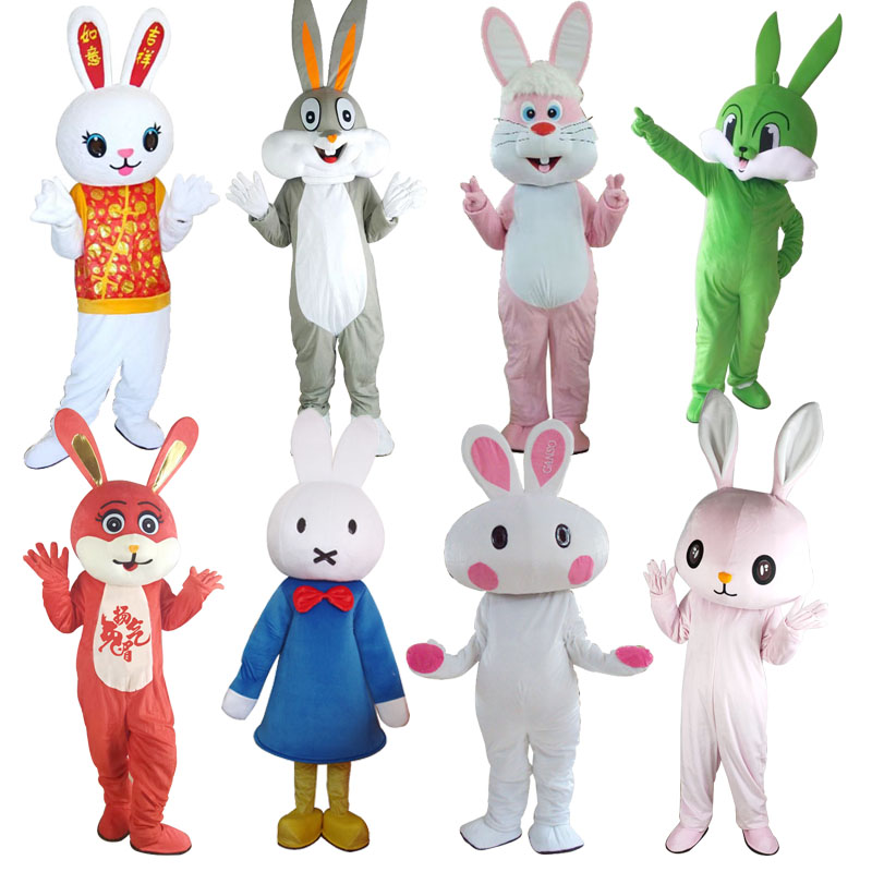 兔八哥人偶服装可爱小白兔卡通cos头套道具玩偶服兔子财神吉祥物