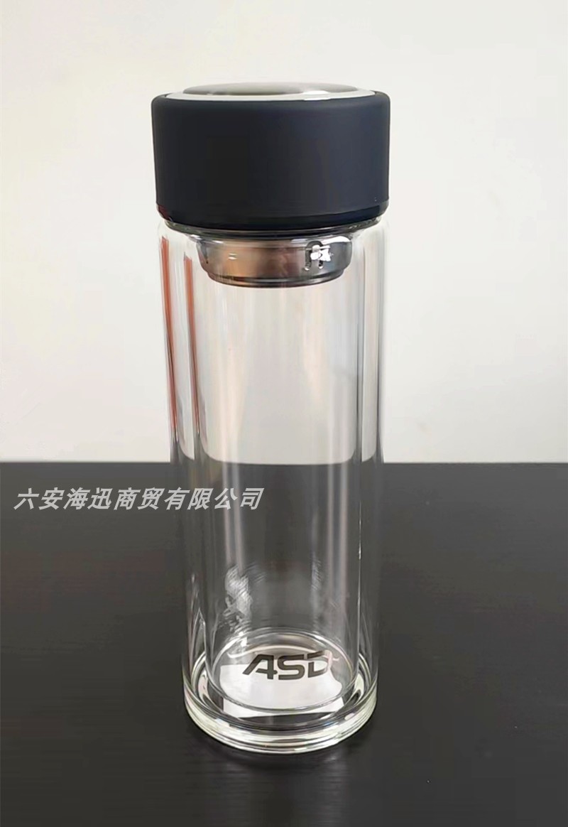 爱仕达雪晶玻璃杯320ml双层高硅硼防烫隔热泡茶杯喝水杯便携办公