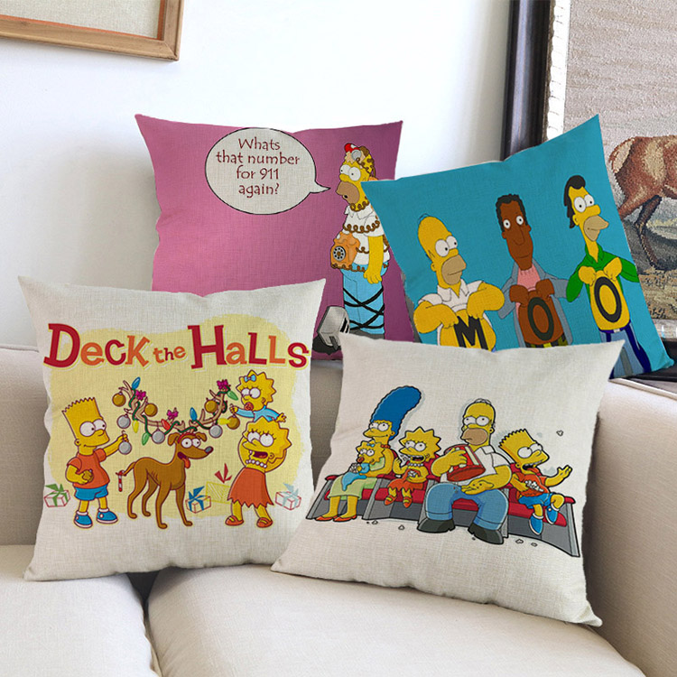 卡通动漫辛普森一家The Simpsons人物抱枕套沙发汽车装饰靠垫