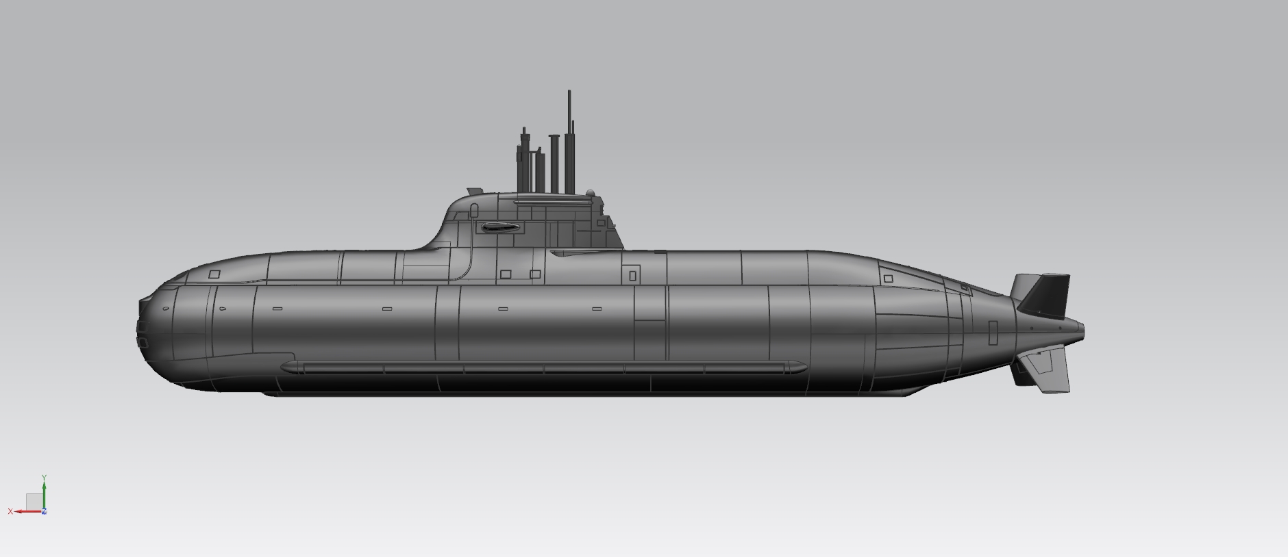 一叶 1/72太模模型 753mm遥控潜艇 SLA树脂套材 德国 212型潜艇