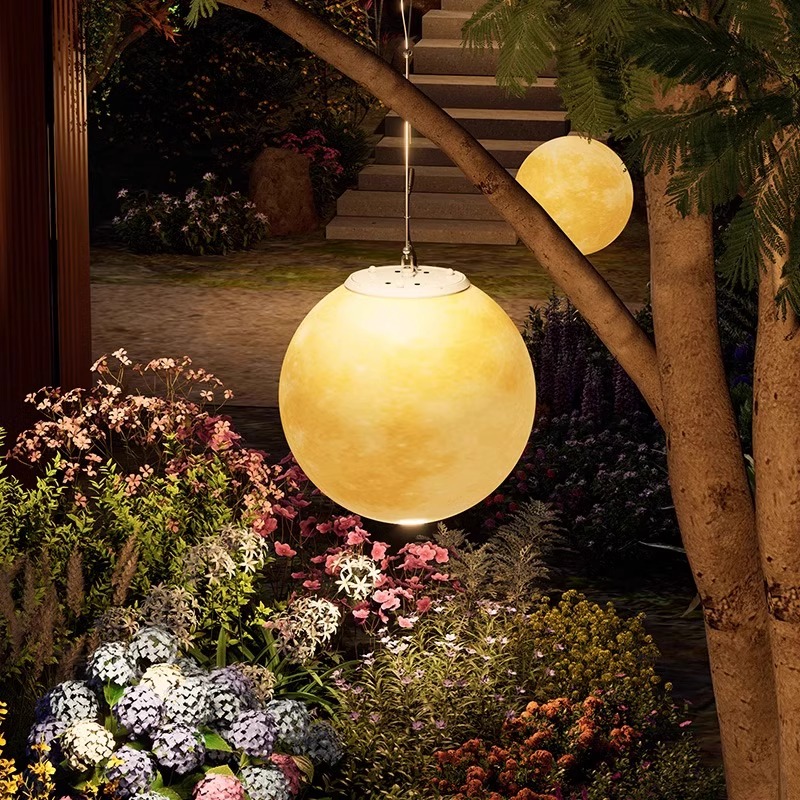 蘑菇小匠太阳能月球灯户外防水吊灯挂树室外屋檐氛围灯凉亭庭院灯