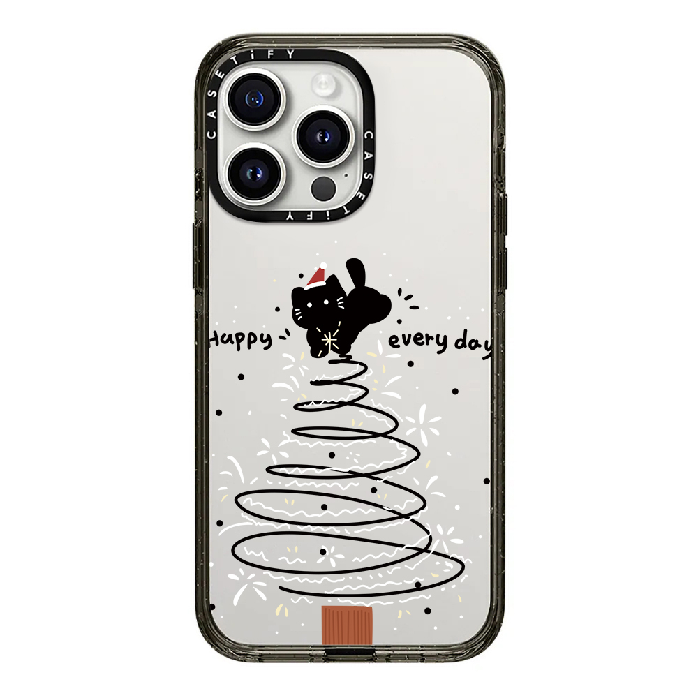 CASETi猫咪抽象线条圣诞树15Pro适用于iPhone14苹果13ProMax简约可爱ins手机壳风小众个性12防摔保护套11硬壳