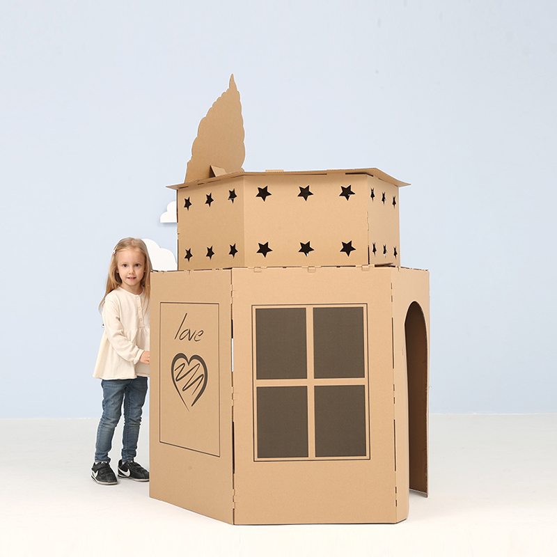 分房神器游戏屋城堡帐篷幼儿园区角大型纸房子儿童手工制作材料包