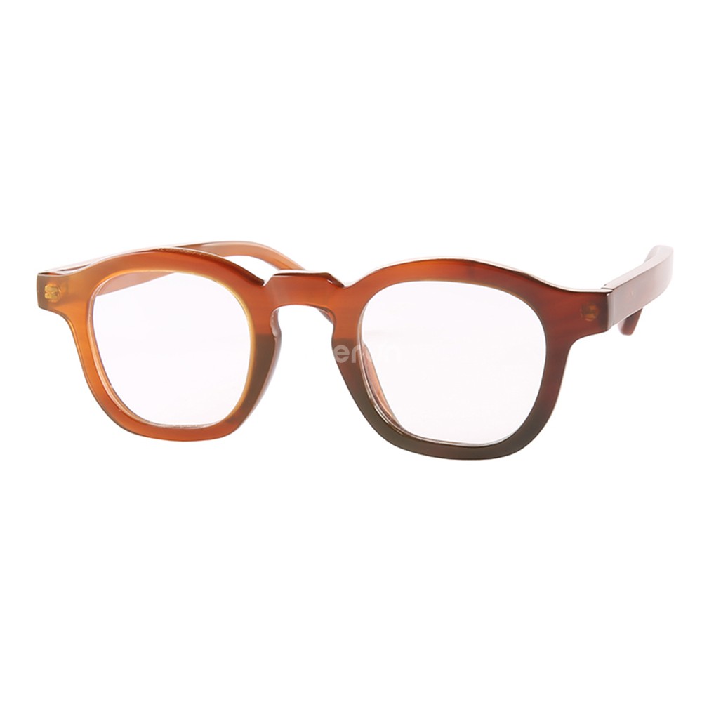 经典方形透明咖啡桔红果冻色印度牛角防蓝光阅读近视光学眼镜架