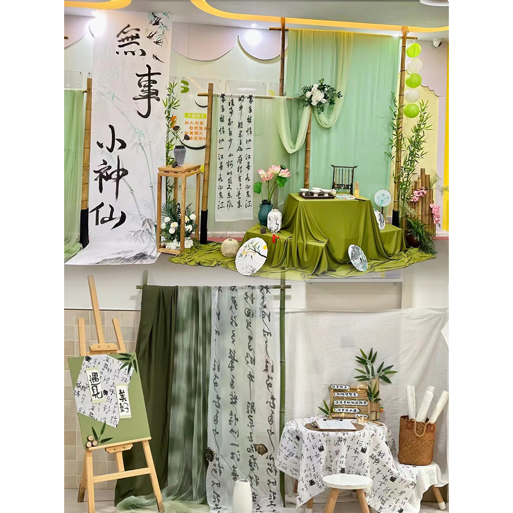 幼儿园中国风环创装饰场景背景布置春天植物角自然主题吊饰挂饰