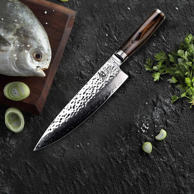 日本旬贝印大马士革锤纹专业厨师刀料理刀主厨师刀西式餐刀