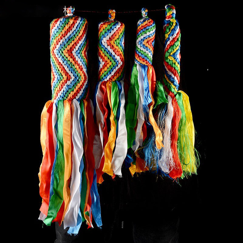 哈达西藏门把手工五色哈达编织现代金刚结装饰项链挂件