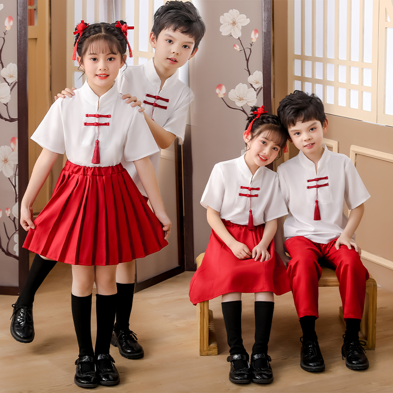 六一儿童合唱服中国风幼儿诗歌朗诵演出服幼儿园园服毕业照班服装