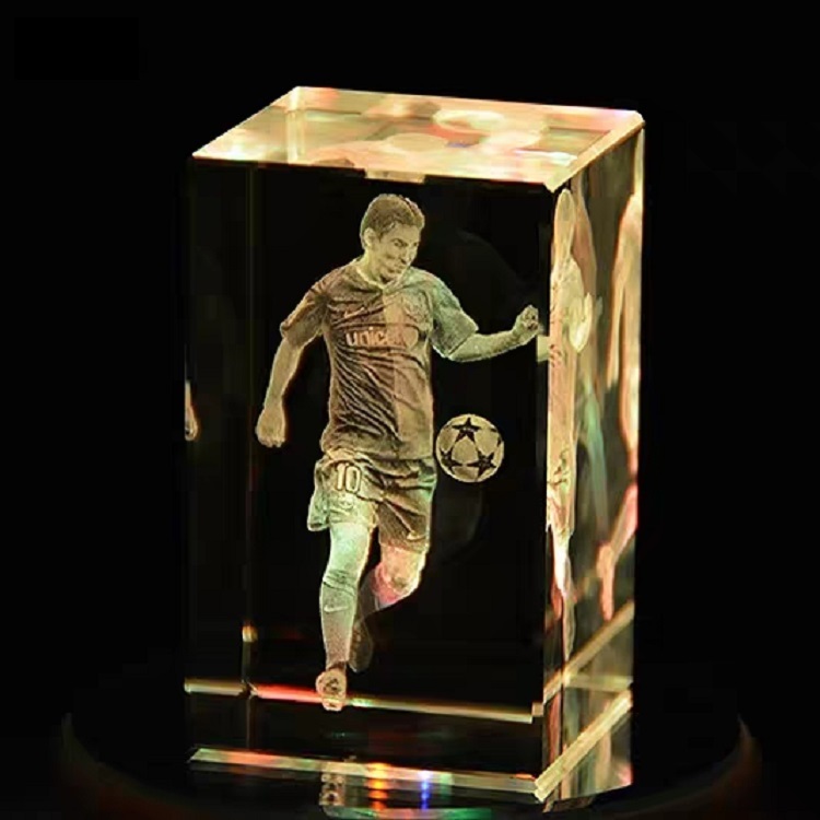 梅西3D立体内雕摆件著名外国球星足球运动员雕像装饰送男朋友老公