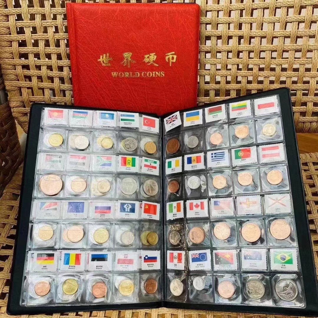 外国硬币真币钱币60国硬币收藏册世界各国外币新年压岁钱红包礼物